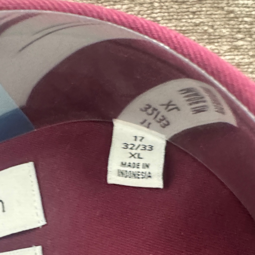 Calvin Klein Men's Slim Fit Maroon Dress Shirt 17 32/33 XL - Picture 4 of 6